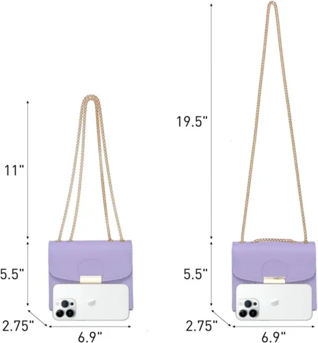 Vista 5 de Dasein Bolso cruzado pequeño para mujer, bolso de noche de diseñador, bolso de mano para bodabaile de graduaciónfiesta con doble correa de cadena