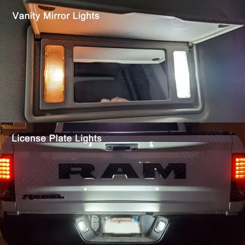 Vista 6 de Xpismii Kit de 12 luces LED blancas de 6000 K para interior Ram de 2009, 2010, 2011, 2012, 2013, 2014, 2015, 2016, 2017, 2018, Dodge Ram 1500 2500