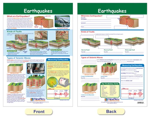 Vista 3 de NewPath Learning Dynamic Earth - Tablón de anuncios, juego de 3 unidades, laminados, de doble cara, a todo color, 12 x 18 pulgadas (94-8002)