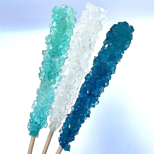 Vista 19 de Palitos clásicos de caramelo de roca, caramelos de roca de azúcar en cristal, envueltos individualmente (Paquete de 12, Niña bebé