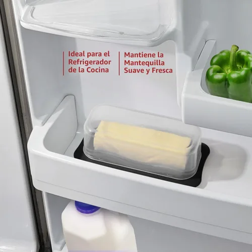 Vista 4 de Signoraware Mantequillera con Tapa - Recipiente Guardamantequilla con Tapa Transparente para Encimera, Refrigerador - Plástico Duradero Negro