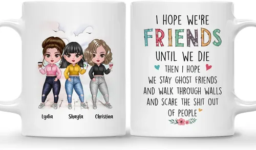 Vista 7 de Taza personalizada Gossby para amiga - Aparentemente somos problemas cuando estamos juntas - Regalo personalizado para amigas con nombres