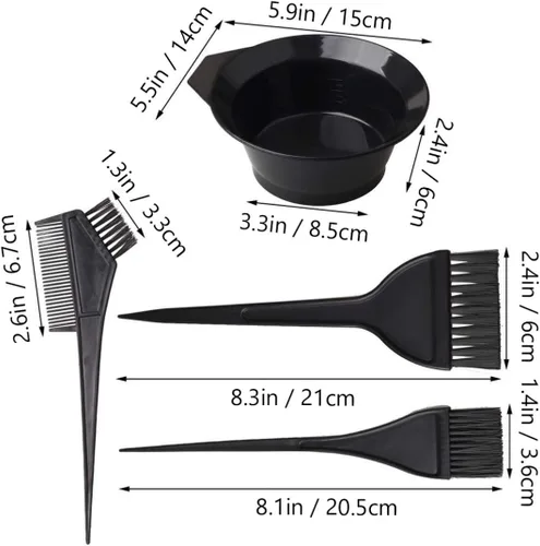 Vista 3 de Healifty Kit de tinte para el cabello, 20 unidades, cuenco de tinte para el cabello, cepillo de tinte para el cabello, peine de tinte para el 20