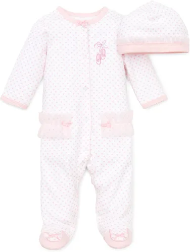 Vista 16 de Little Me Baby Girls 100% Cotton Footie and Cap Set, Preemie to 12 Months Conejitos para bebés