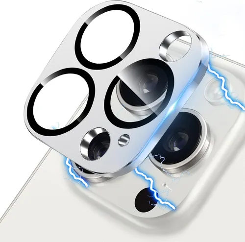 Vista 24 de Protector de Lente de Cámara para iPhone 14 / iPhone 14 Plus Película de Cubierta de Cámara de Metal, Vidrio Templado 9H, Antiarañazos, Compatible