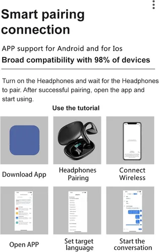 Vista 9 de Auriculares de traductor M8, dispositivo de traductor de 144 idiomas, traducción en tiempo real bidireccional 97% de alta precisión, compatible