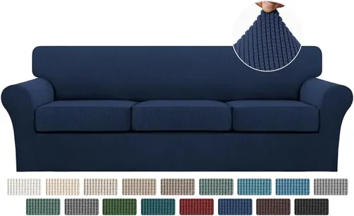 Vista 52 de Turquoize 2 fundas para sillas de sala de estar, funda de sofá con fundas de cojín individuales, funda de muebles para sillas (silla, beige biscotti)