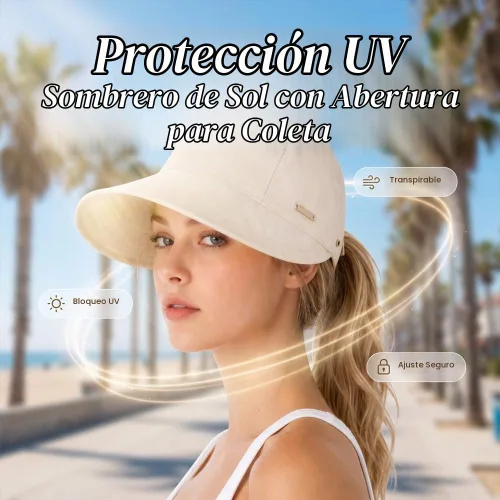 Vista 2 de Sombrero de visera ancha para mujer, protección UV, ajustable, plegable, gorra de béisbol para senderismo, pesca, golf, playa Caqui