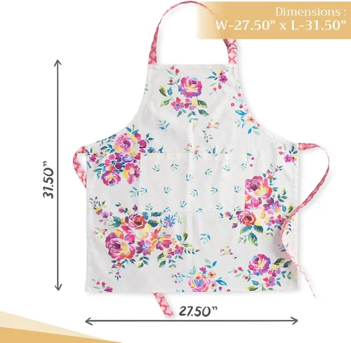 Vista 414 de Maison d' Hermine Delantales para mujer con bolsillo, 100% algodón (27.50 x 31.50 pulgadas)
