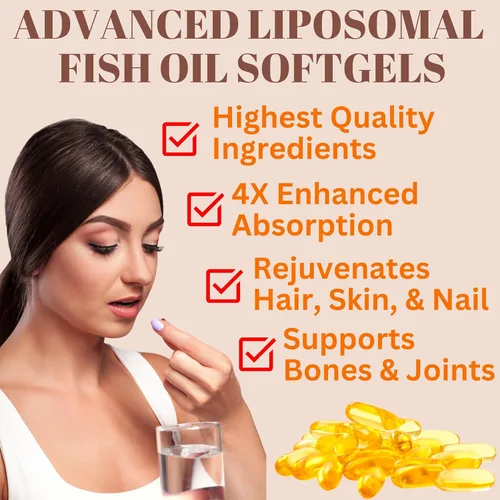 Vista 6 de Nikoni Aceite de pescado extra fuerte, 2400 mg cápsulas blandas con más de 1800 mg de omega-3. Alto EPA y DHA capturado en la naturaleza, 120