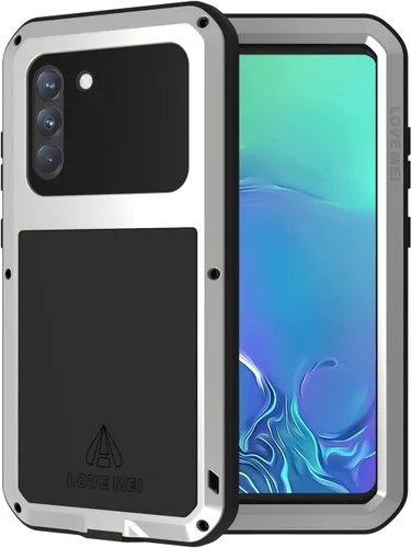 Vista 8 de LOVE MEI Funda militar resistente para Samsung Galaxy S21 Fe, con protector de pantalla de vidrio templado, a prueba de golpes, a prueba de polvo, a