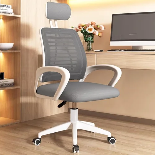 Vista 2 de Ergonomic Office Computer Chair with Extended Armrest, Adjustable Desk Chair with Swivel Headrest, Thickened Latex Sponge Cushion, Enlarged Nylon