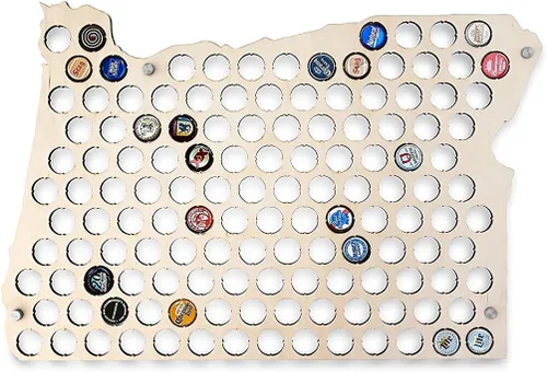 Vista 18 de Torched Tapa de cerveza Mapa Alabama, Estados Unidos tapa de cerveza titular decoración de pared, regalo para amantes de la cerveza para hombres