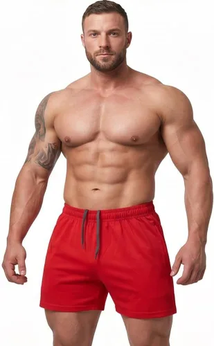 Vista 8 de Muscle Alive Pantalones cortos de correr para hombre con bolsillos, ropa atlética, algodón de rizo francés con 3 o 5 pulgadas