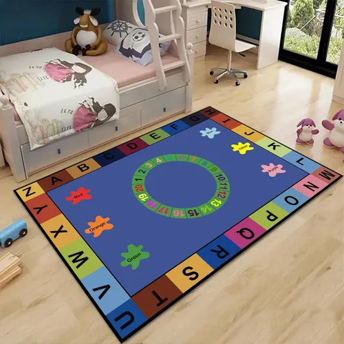 Vista 19 de Alfombras de área para niños, 3 x 4 pies, alfabeto, números y formas, alfombra de aprendizaje educativa para niños para sala de juegos, sala