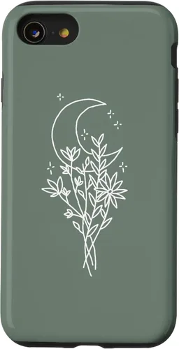Vista 18 de Funda botánica de flores silvestres para iPhone 16 verde salvia