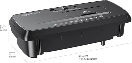 Vista 7 de Amazon Basics Trituradora de papel cortado en tiras de 8 hojas, CD y tarjetas de crédito con apagado automático, diseño compacto, portátil, sin