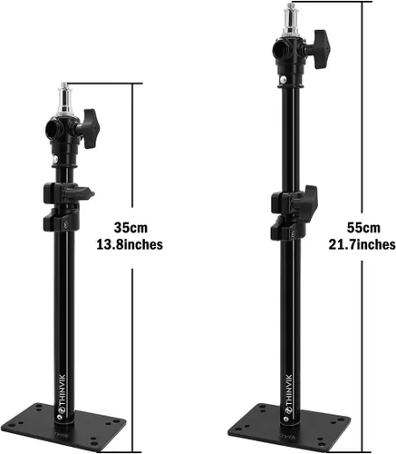 Vista 2 de Thinvik Soporte para cámara de estudio de fotografía, montaje de techo de pared con brazo para video monolight, reflector, montaje horizontal