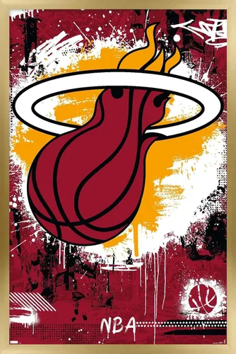 Vista 17 de Trends International NBA Miami Heat - Póster de pared con logotipo Maximalist 23