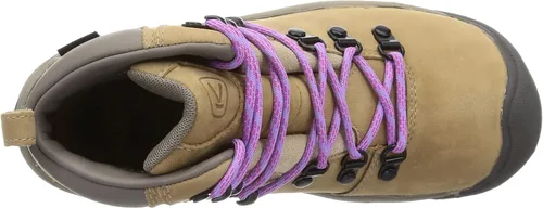 Vista 5 de KEEN Botas de senderismo de cuero impermeables de altura media para mujer Pirineos, Safarilavanda inglesa, 7