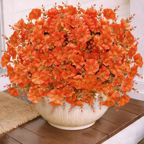 Vista 11 de TURNMEON 12 paquetes de flores artificiales de lirio de cala (240 cabezas), plantas falsas para exteriores, plantas falsas resistentes a los rayos