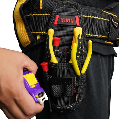 Vista 2 de KUNN Soporte de herramientas de construcción Pequeña bolsa de herramientas de electricista para cinturón de herramientas