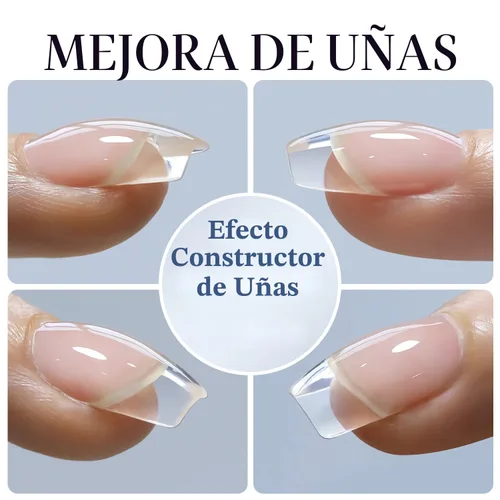 Vista 3 de Double Rhythm - Gel de construcción transparente para uñas, fortalecedor de uñas en una botella, estructura de extensión gruesa de esmalte de gel