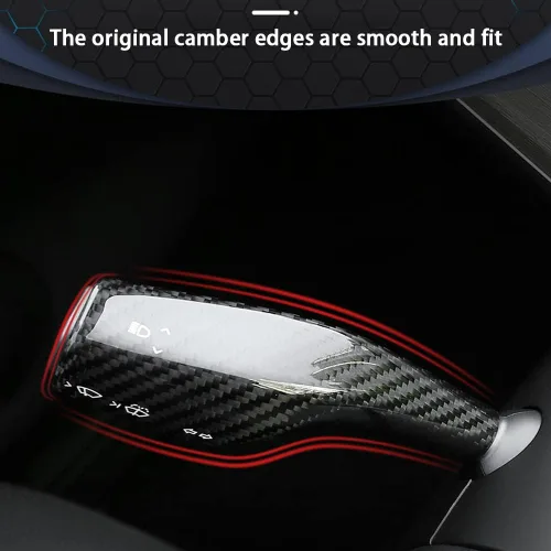 Vista 2 de Compatible con Tesla Model 3 Y 2021-2023, Real 3K240G de fibra de carbono para volante de columna de palanca de cambios, accesorios de decoración