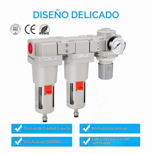Vista 5 de Sistema de secado de aire NANPU NPT de 1", filtros de aire dobles y regulador de presión