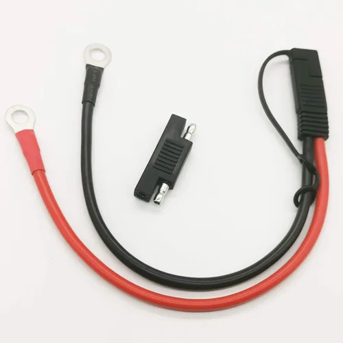 Vista 4 de Arnés de terminal de anillo de 2 pines de desconexión rápida SAE Cable de extensión 10AWG para motocicletas, automóviles, etc., con 1 conector