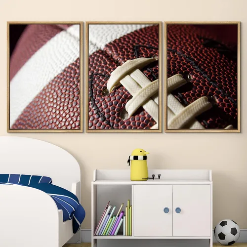 Vista 72 de wall26 Lienzo enmarcado para pared, juego de arte de primer plano, detalles de costuras de béisbol, atletas deportivos, fotografía, moderno
