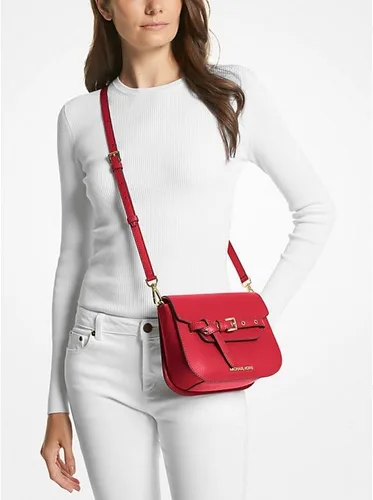 Vista 4 de Michael Kors Bolso bandolera Emilia con logotipo pequeño, Rojo Brillante