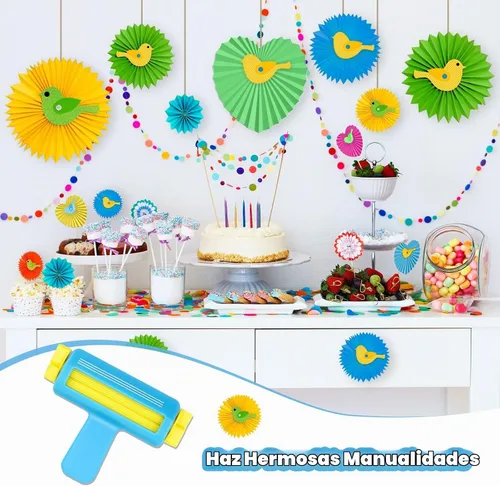 Vista 6 de Herramienta de crimpadora de papel para manualidades, moldeador de ondas (azul)