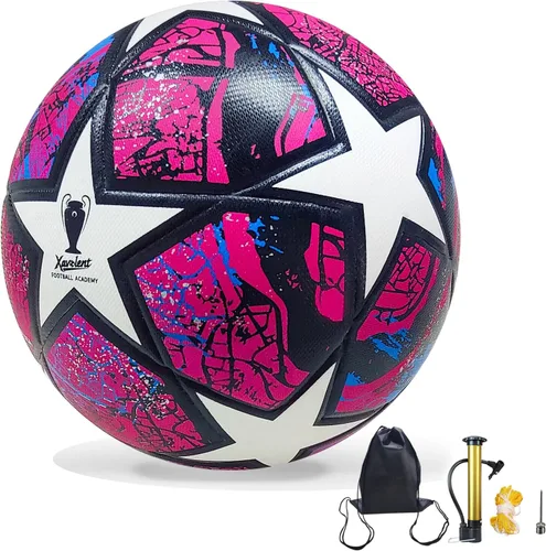 Vista 11 de Professional Soccer Ball Size 5,4 -Thermal Bonded Waterproof PU Match-Quality Training Ball with Pump