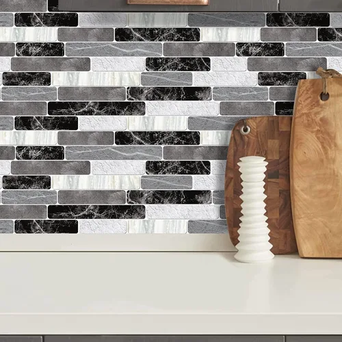 Vista 8 de WENMER Papel tapiz para salpicaduras de cocina, papel de pared impermeable para baño, papel tapiz autoadhesivo extraíble para salpicaduras
