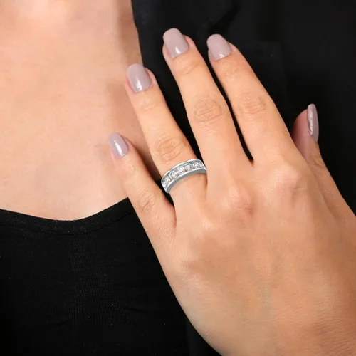 Vista 21 de VIR JEWELS Anillo de boda de diamante blanco de 1 cttw a 2 quilates para mujer, juego de canales de oro de 14 quilates, tamaño 4.5-10