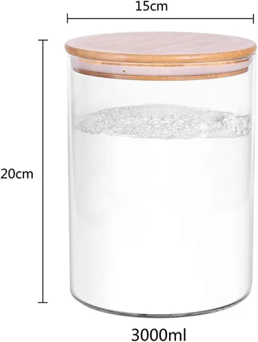 Vista 2 de Juego de 2 tarros de vidrio para alimentos de 100 onzas y paquete de 5 recipientes de cocina