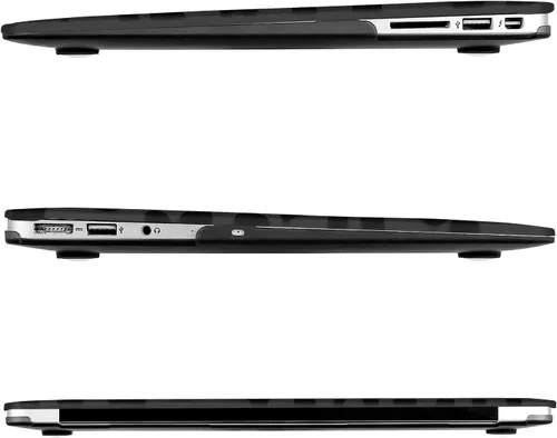 Vista 5 de MOSISO - Funda compatible con MacBook Air de 13 pulgadas A1369 A1466, color negro Plastic Hard Shell & Keyboard Cover & Screen Protector