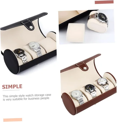 Vista 8 de USHOBE Watch Storage Case 2pcs Roll Storage Box Display Case Wristwatch Display Reloj Para Hombre Inteligente Relojes Inteligentes Para Hombres