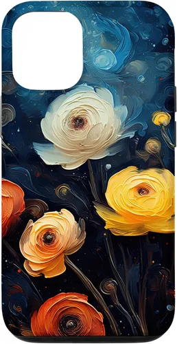 Vista 28 de Gorgeous Star Night Ranunculus Flowers Famous Painting Case for iPhone 17