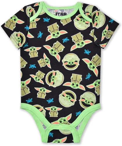 Vista 6 de STAR WARS Baby Yoda - Body para niño de 3 unidades, para recién nacidos y bebés, color negrogris