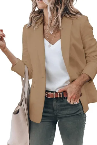 Vista 2 de Cicy Bell Blazers casuales femeninos con abertura frontal y manga larga chaquetas y blazers para trabajo de oficina
