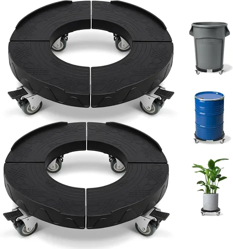 Vista 10 de Nefish Rodillos para plantas con ruedas, soporte ajustable para plantas de 15 a 19 pulgadas con ruedas resistentes, carros de tambor de alta