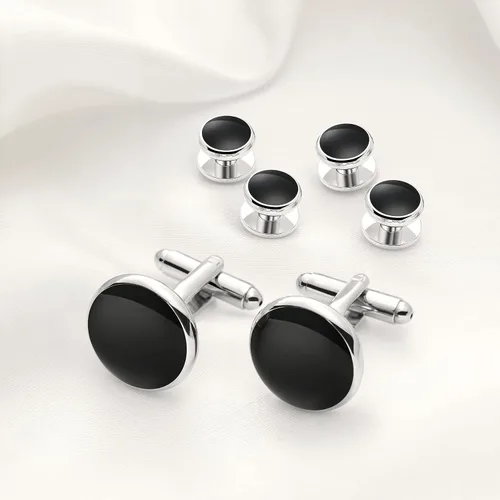 Vista 35 de Zealmer gemelos de acero inoxidable 316L para hombres, negocios, bodas, 1 par