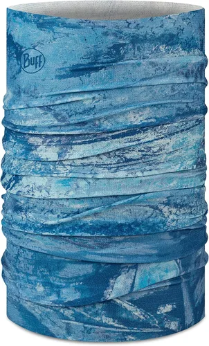 Vista 16 de BUFF CoolNet UV Polaina para el cuello, Protección solar UPF 50, Transpirable, Versátil, Mascarilla de secado rápido, Negro y Azul, Talla para Lazs