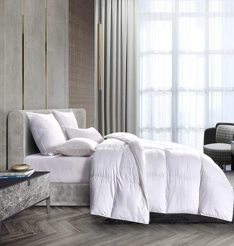 Vista 4 de Blue Ridge Home Fashions Lujoso edredón alternativo de plumón de 600 hilos, relleno de poliéster hipoalergénico, tamaño King, color blanco