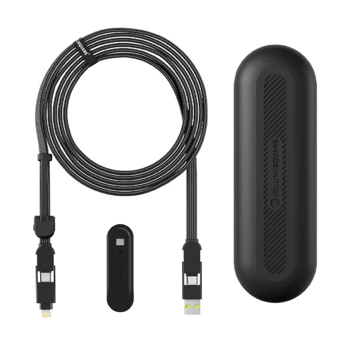 Vista 8 de Rolling Square inCharge XL - Cable de carga múltiple 6 en 1, cable USB portátil y USB-C con potencia de carga ultrarrápida de 100 W, 10 pies/9.8 ft