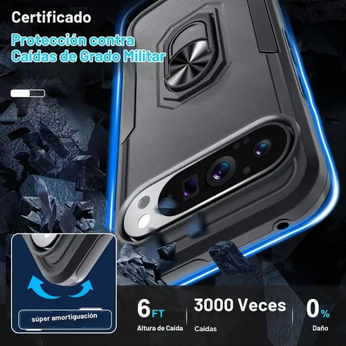 Vista 4 de Janmitta Funda para Google Pixel 9 Pro XL con protector de pantalla + protector de lente de cámara, resistente a prueba de golpes, funda de teléfono