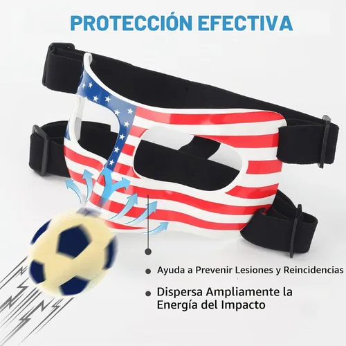 Vista 8 de QK01US - Protector de nariz para nariz rota, máscara de protección facial, máscara ajustable de bandera estadounidense, media máscara de mascarada