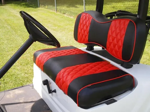 Vista 23 de Huskey Parts Company EZGO - Funda de asiento delantero naranja con costuras de diamante Medalist TXT 94-13, carrito de golf, 2 unidades naranja